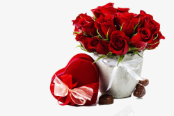 情定爱情海花盆里的玫瑰花七夕情人节高清图片