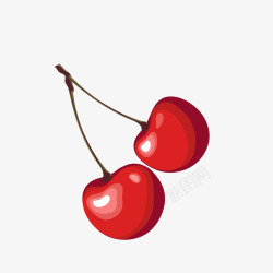 水果抠图素材手绘红色樱桃矢量图高清图片