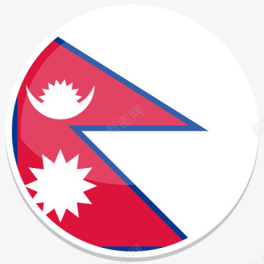 尼泊尔平圆世界国旗图标集图标