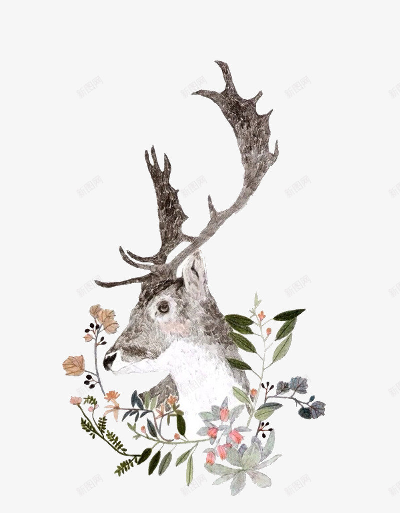 圣诞麋鹿png免抠素材_新图网 https://ixintu.com 小清新 装饰 麋鹿圣诞节