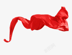 国庆节红色绸缎装饰丝带高清图片