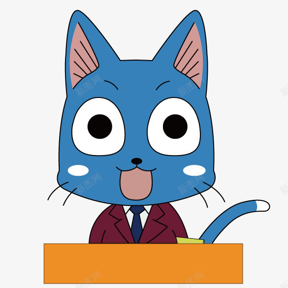 蓝色小猫哈比二号png免抠素材_新图网 https://ixintu.com 动物 卡通 哈比 蓝猫