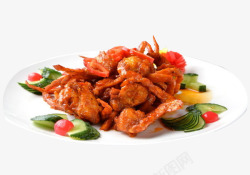 炸蟹美味泰式咖喱炸蟹高清图片