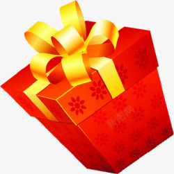 礼物大红色礼物盒子彩带儿童节高清图片