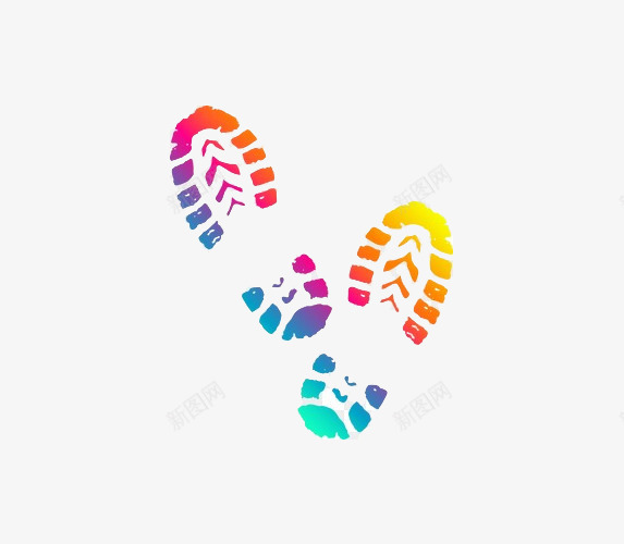 彩色的脚印png免抠素材_新图网 https://ixintu.com png图形 彩色 脚印 装饰 鞋印
