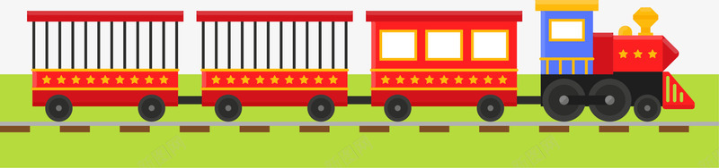 行驶中的红色小火车png免抠素材_新图网 https://ixintu.com 旅游 旅行 沿途风景 红色小火车 绿色草地 行驶中