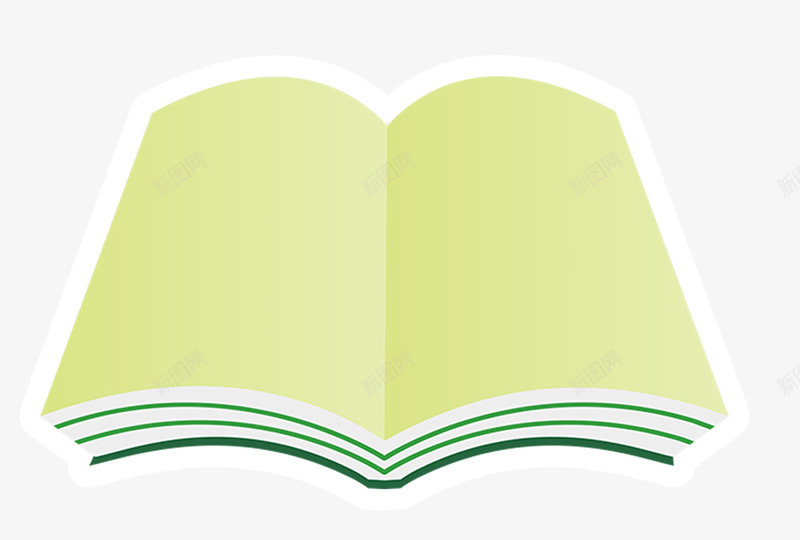 绿色简约书本装饰图案png免抠素材_新图网 https://ixintu.com 书本 免抠PNG 打开的书本 本子 简约 绿色 装饰图案
