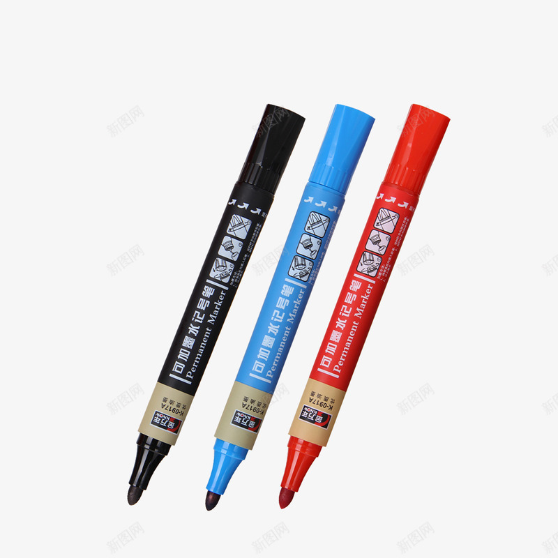 三色白板笔psd免抠素材_新图网 https://ixintu.com 书写笔 大头笔 学习用品 油性笔 白板笔 蓝色笔 黑板笔