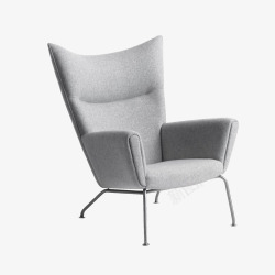现代皮革椅子灰色单人座椅的侧面高清图片