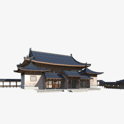 房屋设计效果图中国风古典的房屋装饰高清图片