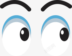 水汪汪的大眼睛眼睛简笔画蓝色眼睛矢量图高清图片