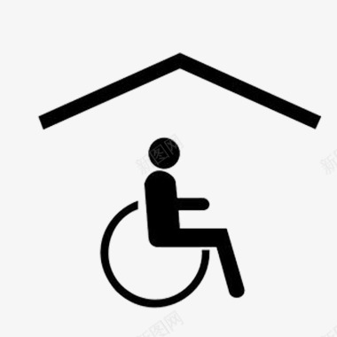 残疾人标志遮挡黑色自立自强图标图标