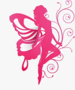 蝴蝶的轮廓三八妇女节贺卡女孩粉红色的轮廓高清图片