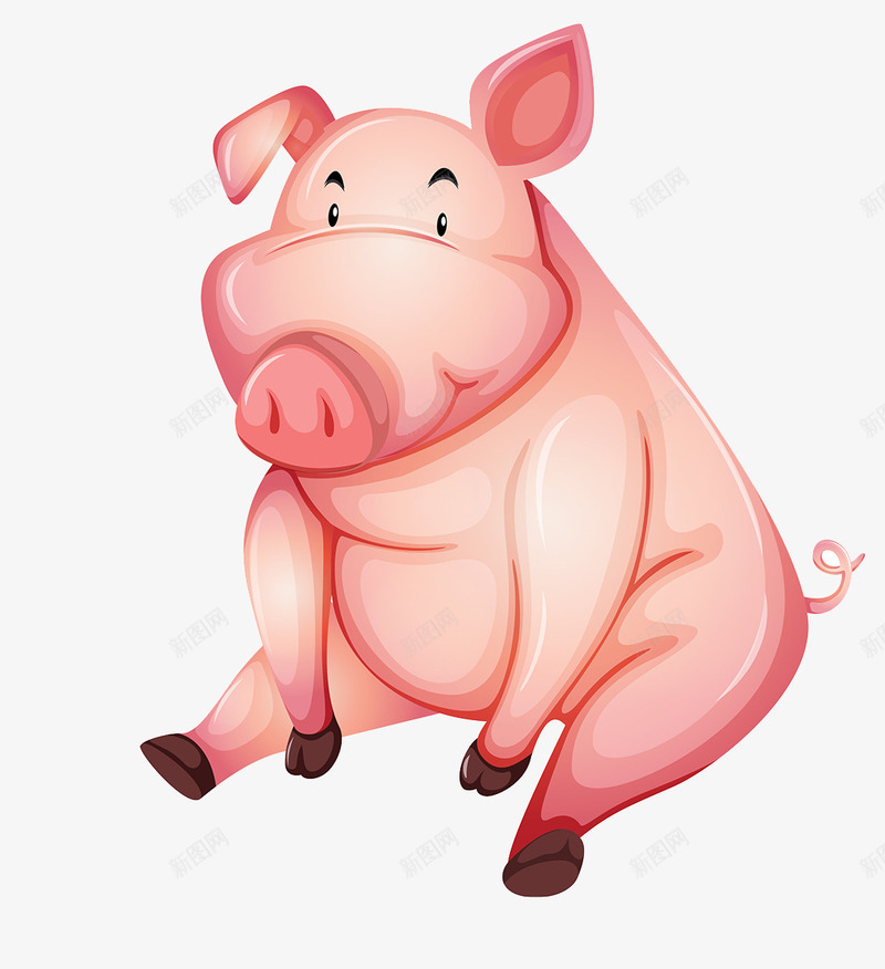 坐下的小猪png免抠素材_新图网 https://ixintu.com png图形 png装饰 动物 小猪 装饰
