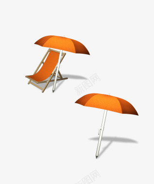 太阳伞和沙滩椅高精图标图标