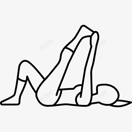 女人躺在地板上伸展右腿图标png_新图网 https://ixintu.com 人 冷静 女性 普拉提 瑜伽 运动