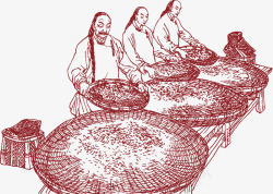 麻布纹理背景图片中国风茶叶漂浮茶叶矢量图高清图片
