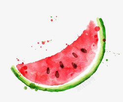 红色的西瓜瓤水彩西瓜高清图片