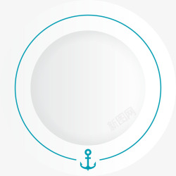 船锚图案简单线条圆环素材