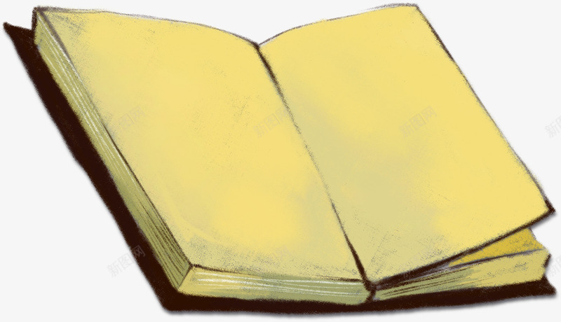 黄色手绘书本造型效果png免抠素材_新图网 https://ixintu.com 书本 效果 造型 黄色