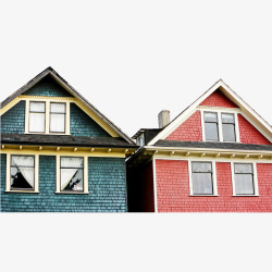 美式风格横幅红蓝色的房子高清图片
