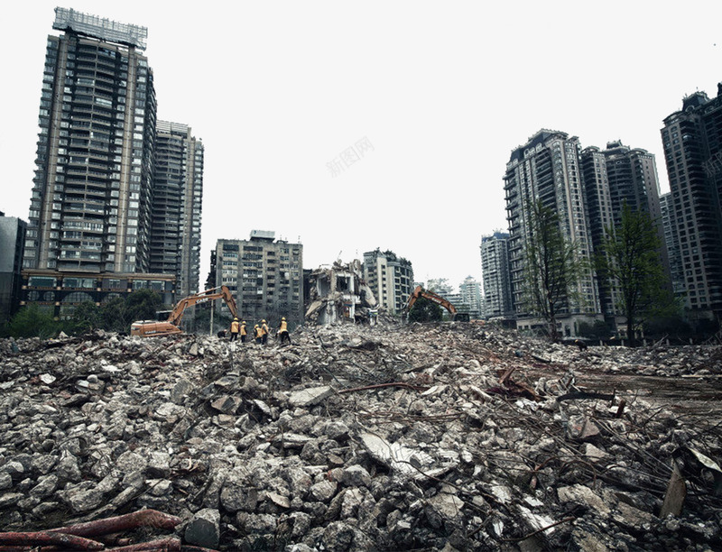 地震后场景png免抠素材_新图网 https://ixintu.com 地震 地震场景 地震无情 城市 废墟 建筑 战争废墟 抗震救灾 灾后