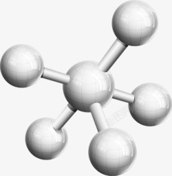 白色的链条式的化学结构元素素材