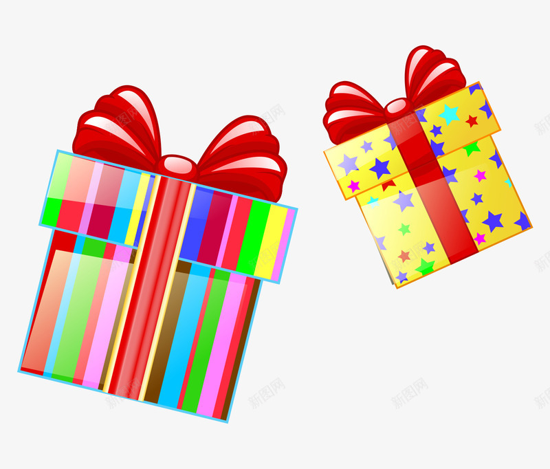 卡通手绘彩色缤纷漂亮礼物盒png免抠素材_新图网 https://ixintu.com 卡通的礼物 平面礼物素材 彩色的礼物盒 手绘的礼物盒子 漂亮的礼物盒