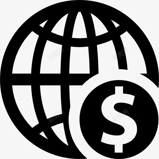 球体图与美元符号图标png_新图网 https://ixintu.com 全球商务 全球图 地球的轮廓 球体 美元 美元符号