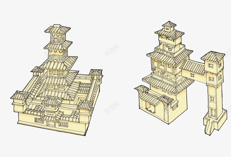 中国文化建筑院落客家建筑Ppsd免抠素材_新图网 https://ixintu.com 中国文化 中国文化建筑设计院落客家建筑PNG免费下载 中国风 客家 客家建筑 少数名族 手绘 立面建筑图