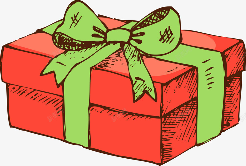 红色复古礼盒png免抠素材_新图网 https://ixintu.com 圣诞礼物 礼品 礼物 简约盒子 红色礼盒 蝴蝶结 装饰图案