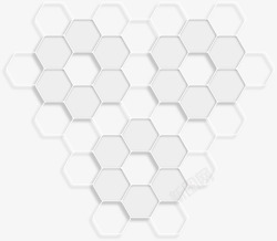 白色网格六边形网格背景矢量图高清图片