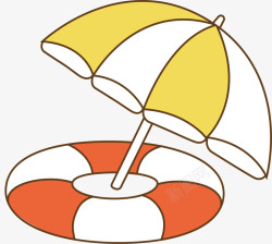 游泳圈太阳伞素材