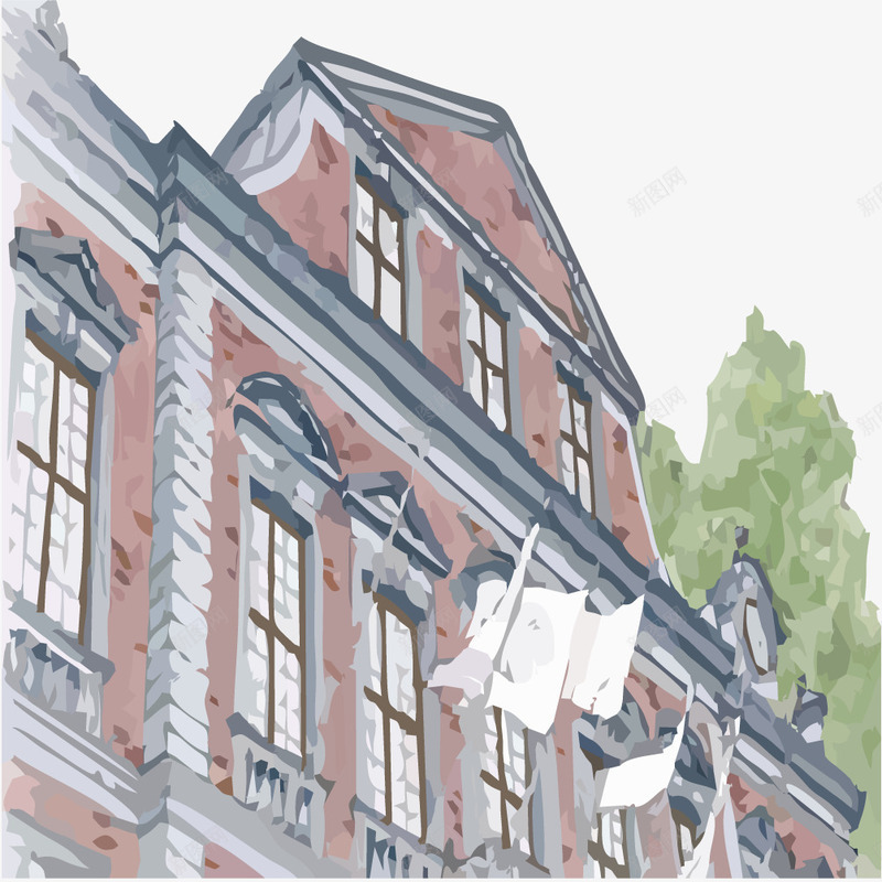 学堂建筑png免抠素材_新图网 https://ixintu.com 创意 学堂建筑 手绘插画 矢量素材