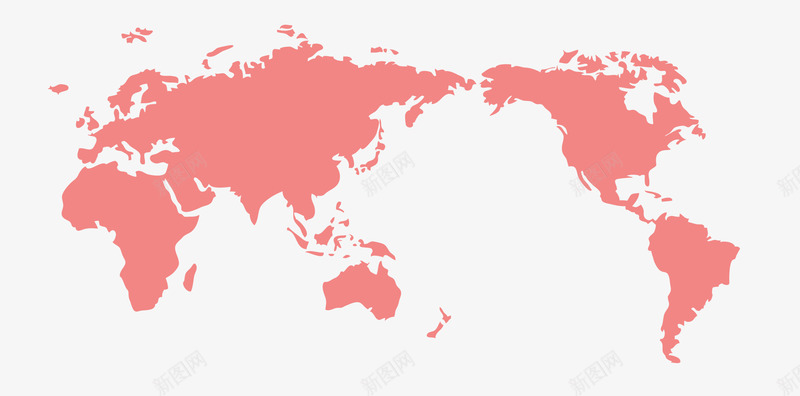 红色世界地图图案png免抠素材_新图网 https://ixintu.com 七大洲 世界地图 世界地图轮廓 八大洋 南北半球 红色 认识世界