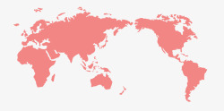 红色轮廓红色世界地图图案高清图片