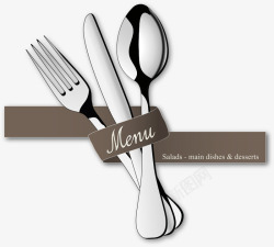 刀叉工具丝带和餐具高清图片