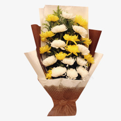 悼念素材清明节黄色菊花束矢量图高清图片