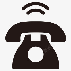 客服电话联系方式黑色电话图标矢量图高清图片