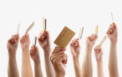消费信用卡拿着银行卡与信用卡的手高清图片