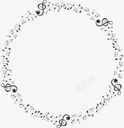 音乐符边框音符五线谱圆圈边框矢量图高清图片