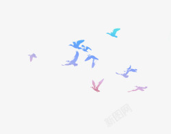 飞翔的鸟免费彩色小鸟剪影高清图片