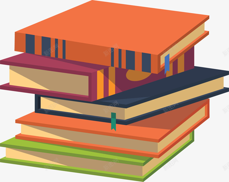 堆在一起的彩色书本矢量图ai免抠素材_新图网 https://ixintu.com 书本 书本堆 彩色书本 矢量png 读书日 阅读日 矢量图