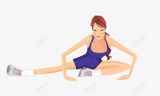 压腿的女人png免抠素材_新图网 https://ixintu.com 体操 健美操 压腿 女人 拉伸 锻炼 韧带