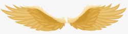 矢量天使之翼完全展开的金色天使之翼矢量图高清图片