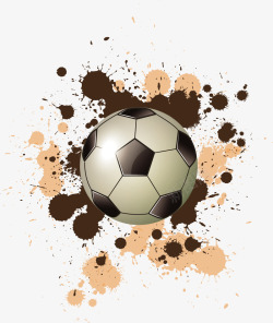 赛事海报素材手绘创意足球和墨迹高清图片