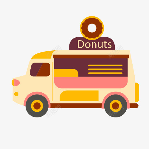 食品外卖车png免抠素材_新图网 https://ixintu.com donuts 外卖车 外卖车矢量素材餐 广告设计 快餐食品 矢量设计 设计 车 食物