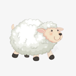 绵羊手绘白色小绵羊高清图片