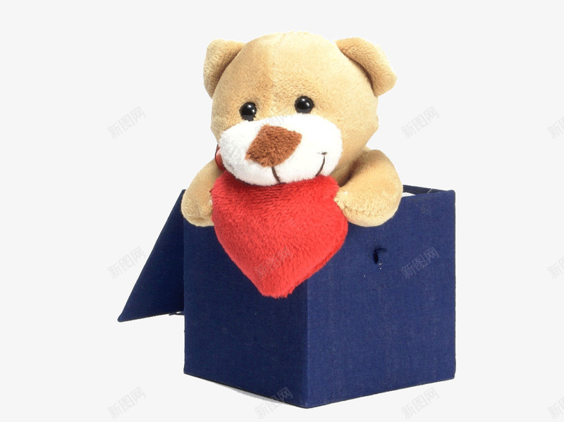 盒子里的小熊png免抠素材_新图网 https://ixintu.com 小熊 泰迪熊 盒子 红围巾
