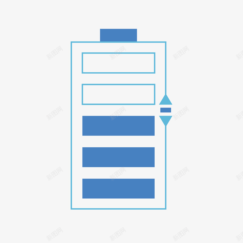 蓝色电池png免抠素材_新图网 https://ixintu.com 充电 循环 电池 科技 线稿 色块 蓝色 观察